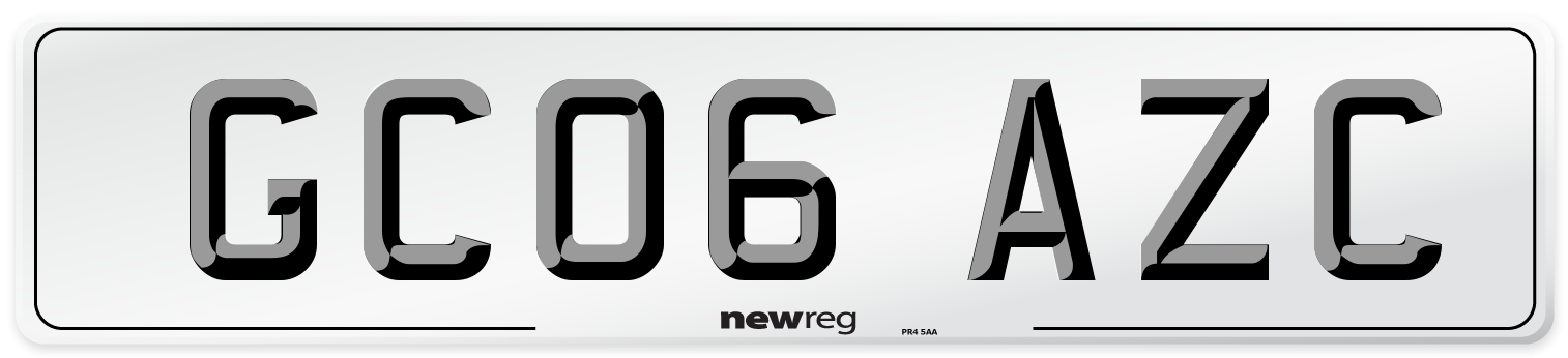 GC06 AZC Number Plate from New Reg
